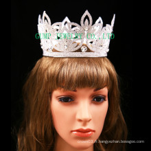 Flower Design Full Crown strass Tiara pour nuptiale